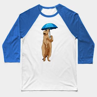 Meerkat with Umbrella Baseball T-Shirt